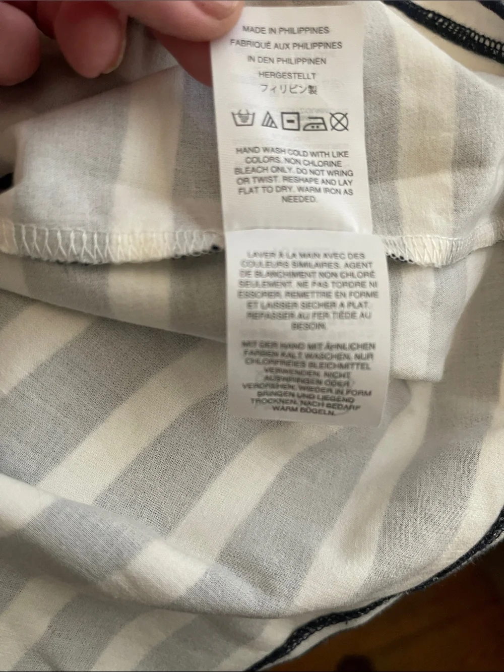 J. Crew Navy and White Striped Off-Shoulder Top